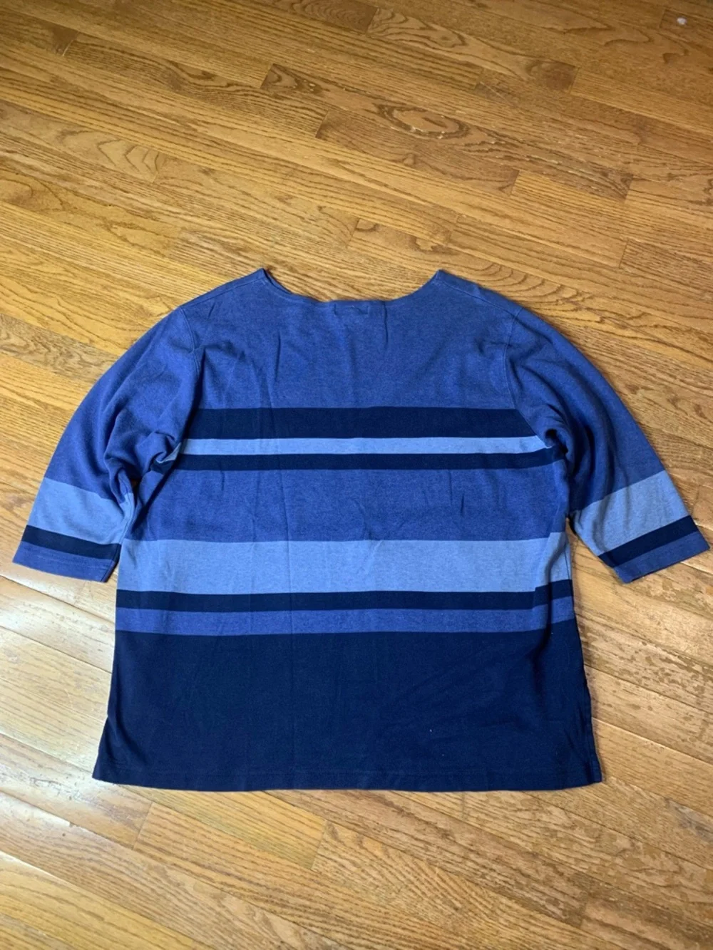 Jones New York Sport Blue Striped Cotton Top - 3X Plus Size - Picture 3 of 6
